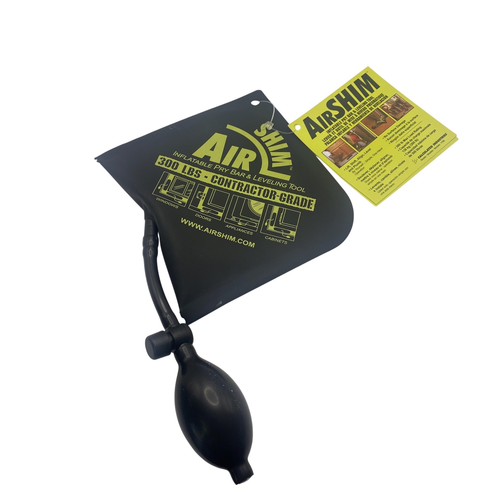 Calculated Industries AirShim Inflatable Pry Bar Leveling 300 Lb 1190 Black