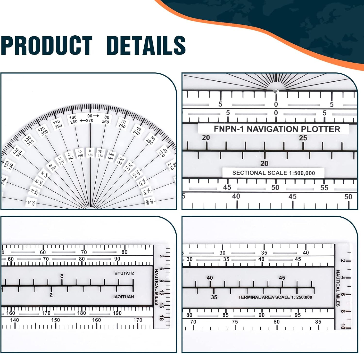 Simcoach Aviation Navigation Plotter, Premier Fixed Plotter with WAC Charts