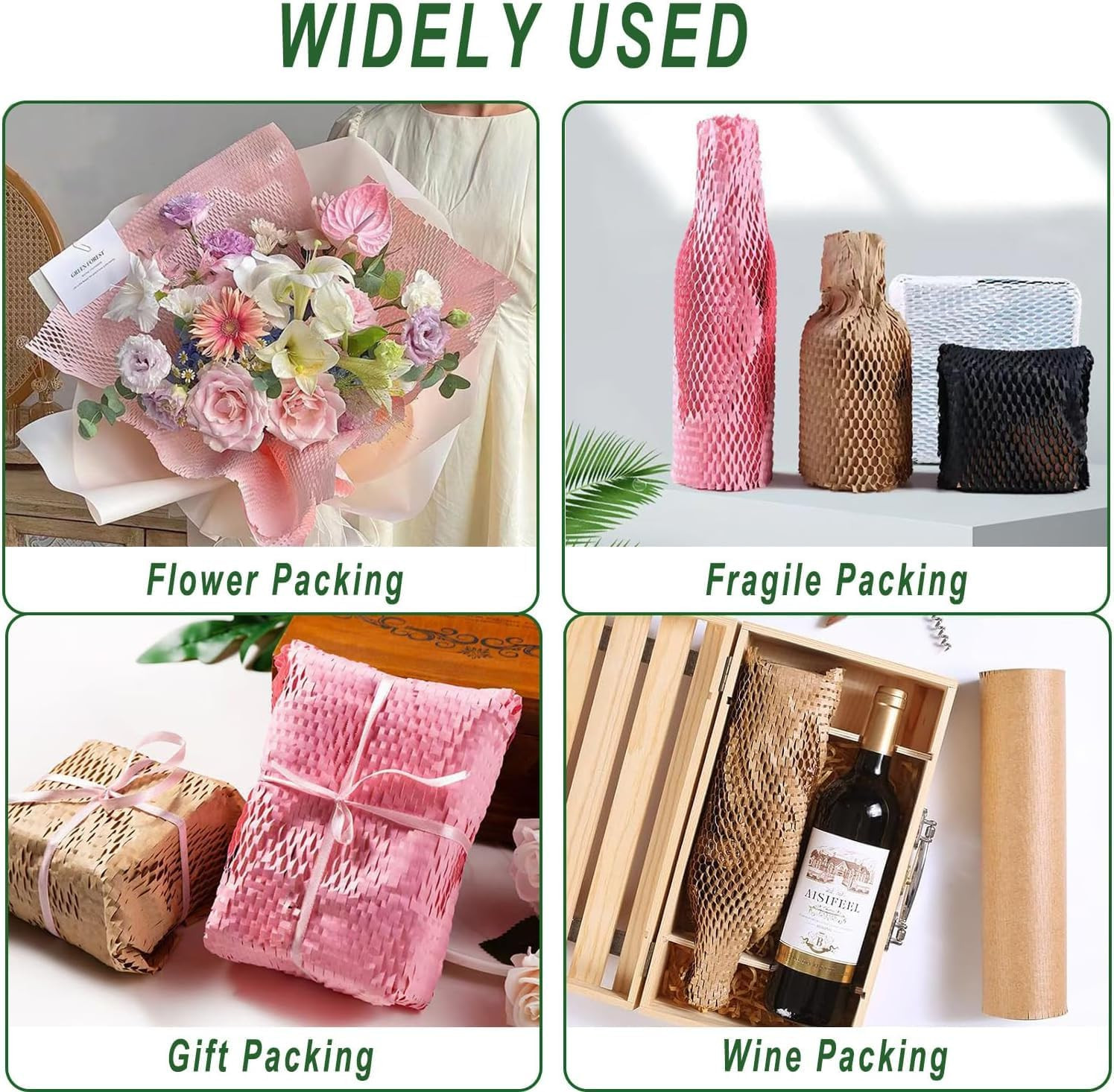Honeycomb Packing Paper,12 Inch X 200 Ft Bubble Cushioning Wrap for Packing Movi