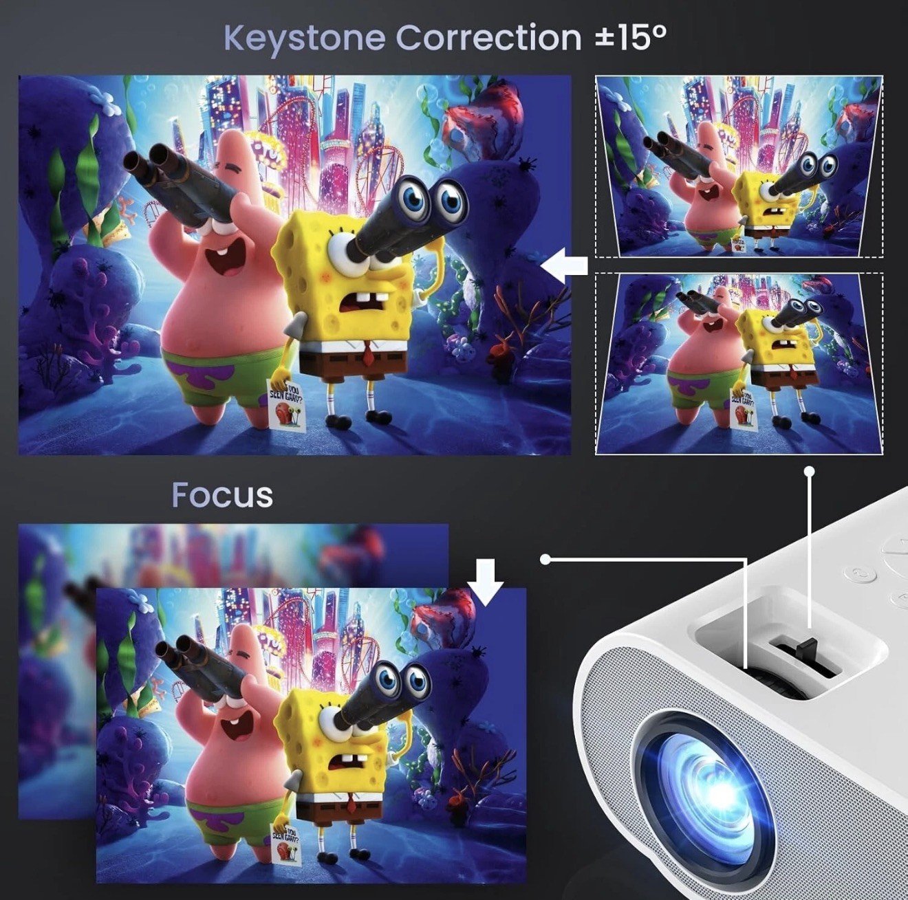 HOMPOW C10 Projector Native 1080P Full HD Bluetooth Projector with Speaker