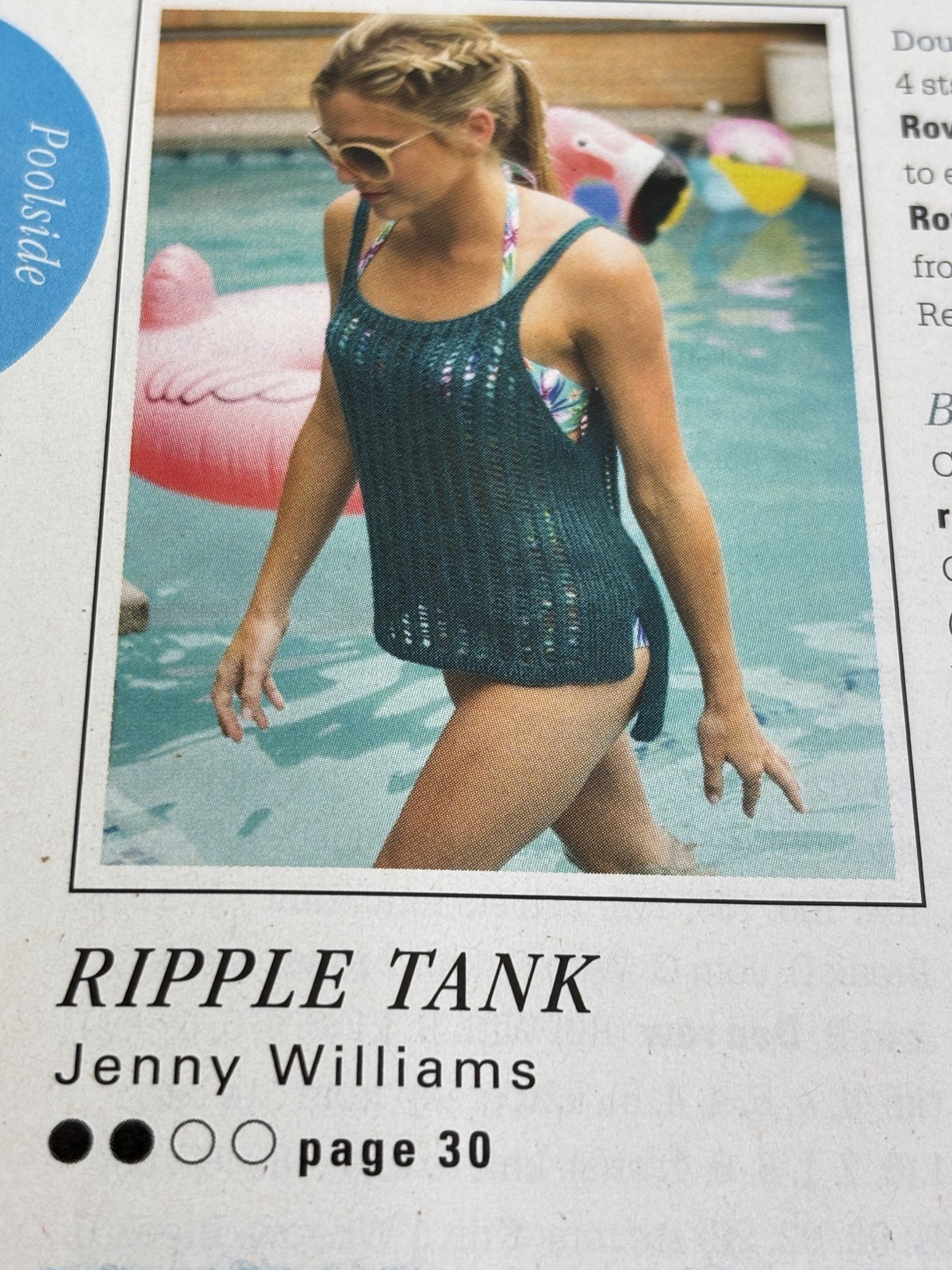 Jenny Williams Ripple Tank Knitting Pattern Sizes 31-50" Bust Magazine Pages