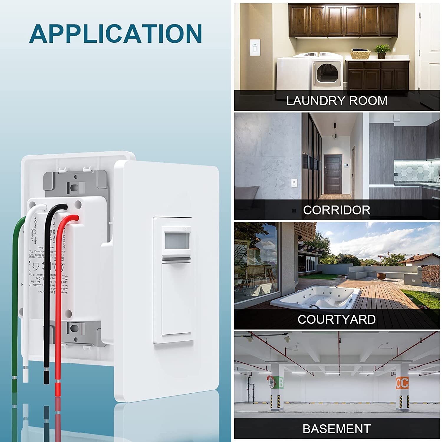 Smart Wi-Fi Motion Sensor Light Switch PIR Occupancy Work with Alexa Google Home