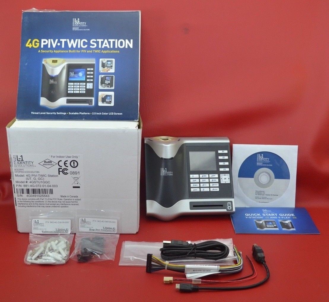 L-1 IDENTITY Solution 4G PIV TWIC Station 4GSTU1GGC Biometric Fingerprint Reader