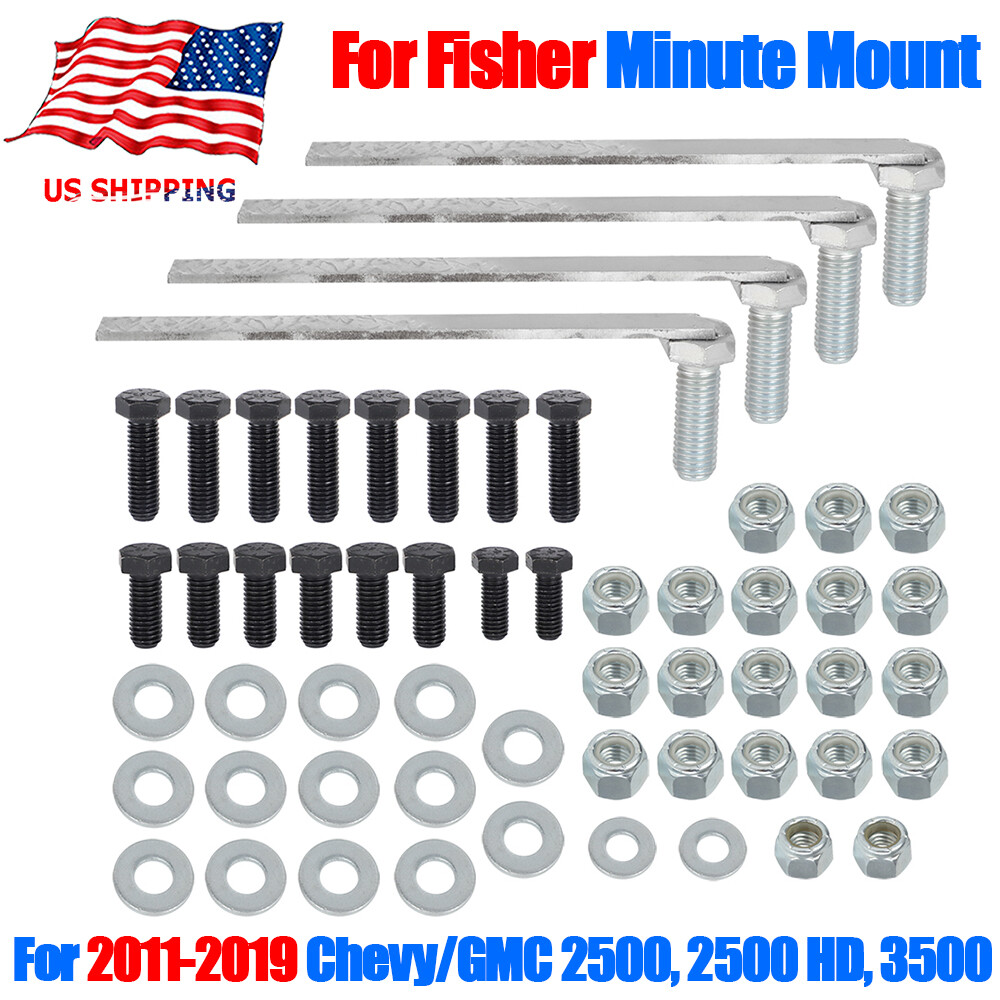 Snowplow Mount Bolt Kit For Fisher 11-19 Chevy/GM 2500 3500 7192 Minute Mount US