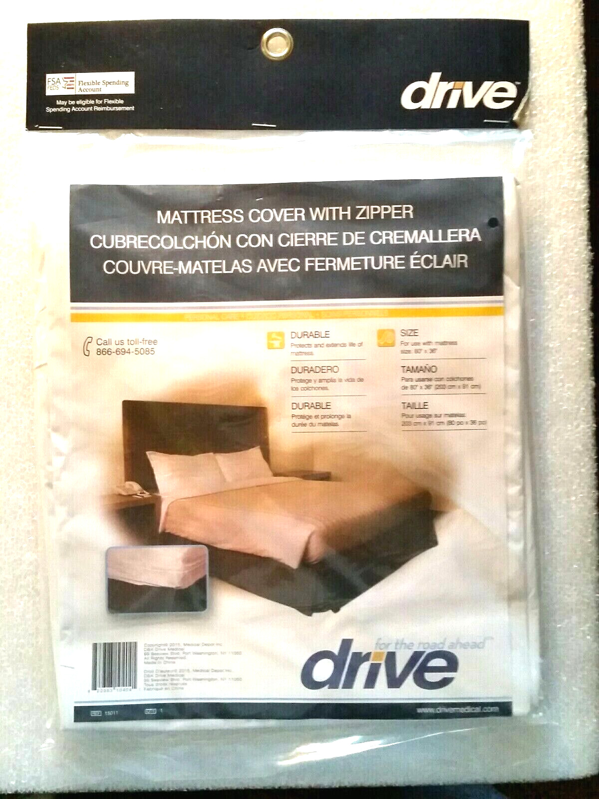 2 DRIVE Mattress Cover 15011, 80"x 36" Extend Mattress Life, Twin Size, Lot of 2