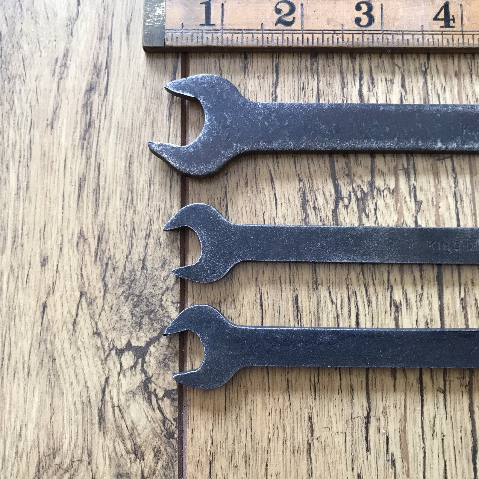 3 Vintage King Dick Flat Plate Spanner’s. AF sizes.