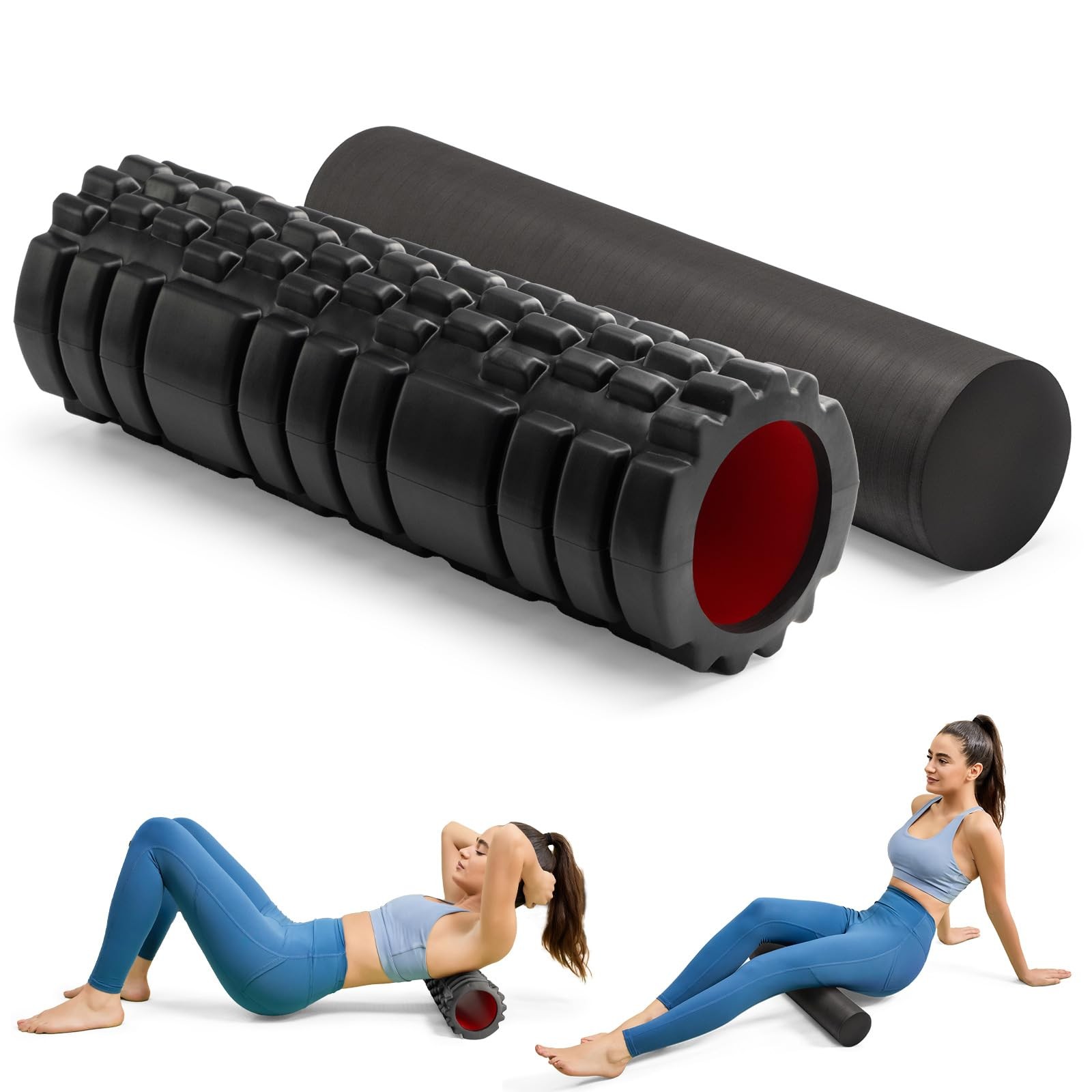 Krightlink 5-in-1 Foam Roller Set, Massage Roller Stick, Massage Ball, Resist...
