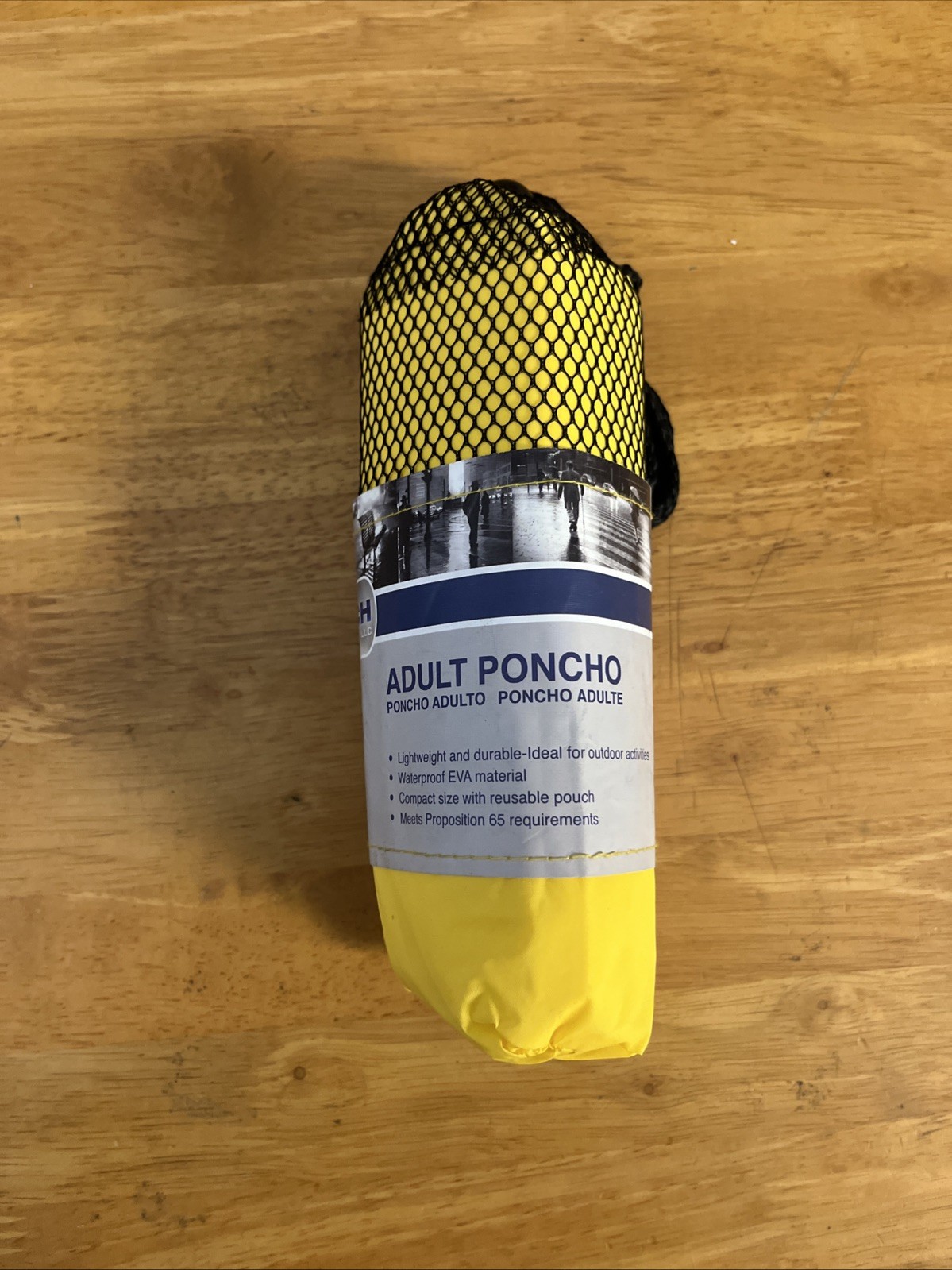 Adult Poncho One Size Yellow Weather Station Lightweight, Waterproof, Reusable