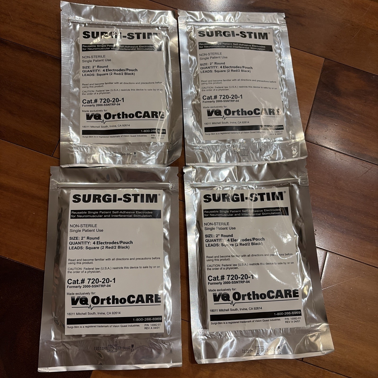 VQ ORTHOCARE SURGI -STIM REUSABLE ELECTRODES 2”ROUND 4 PACKS