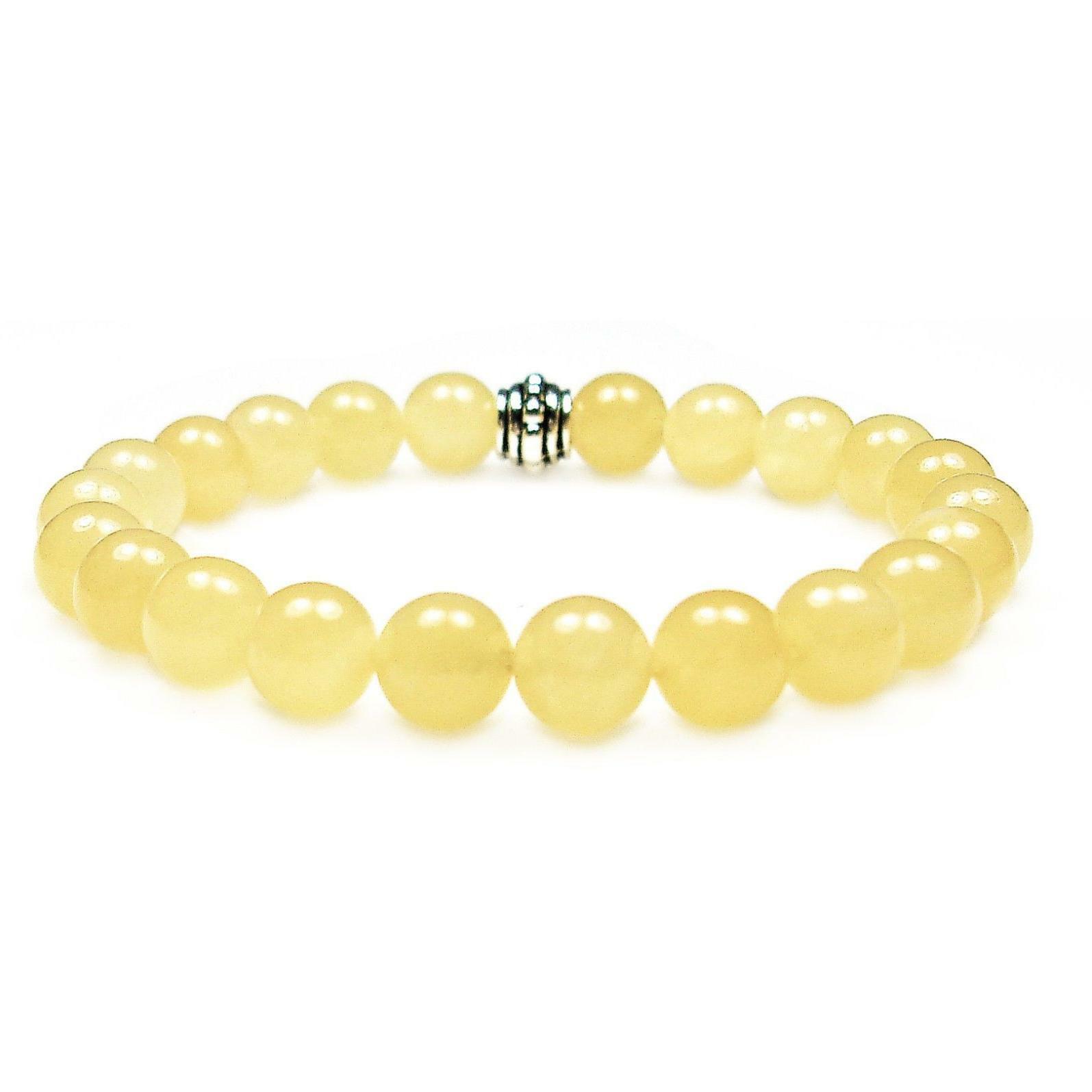 Calcite 8mm Round Crystal Bead Bracelet with Description Card