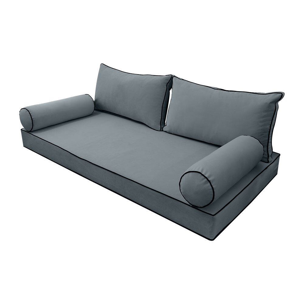 SLIPCOVER ONLY V2 Velvet Indoor Daybed Mattress Pillow Contrast Trim Twin AD347
