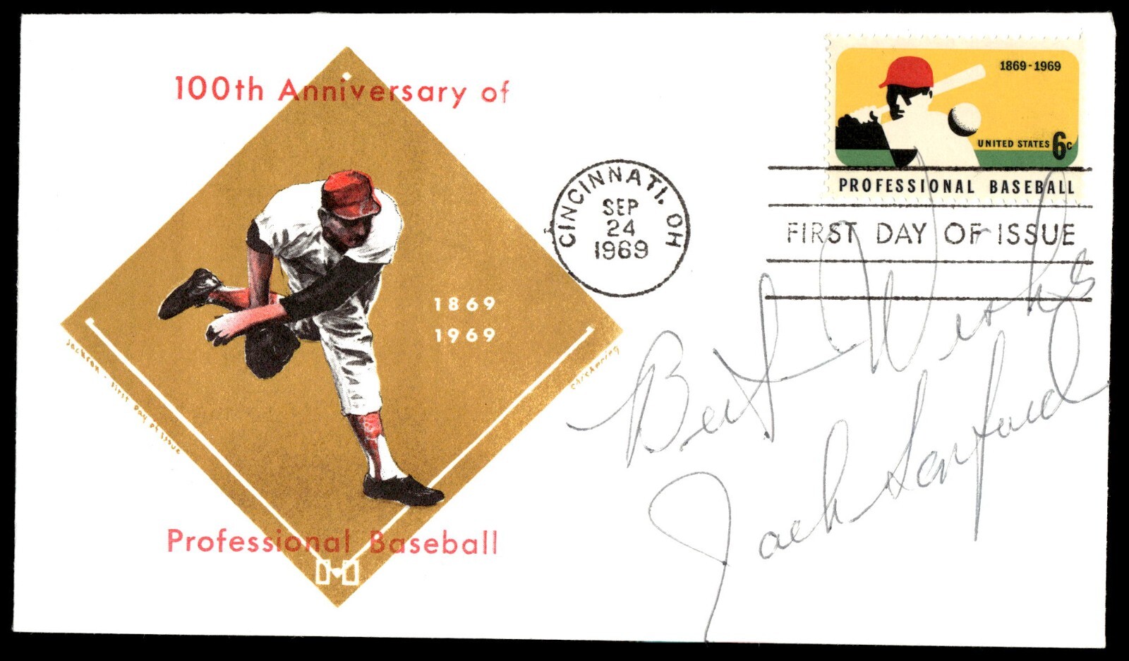 Jack Sanford Signed 1st Day Envelope AUTO '69 Cachet MLB S.F Giants 1957 NL ROY!