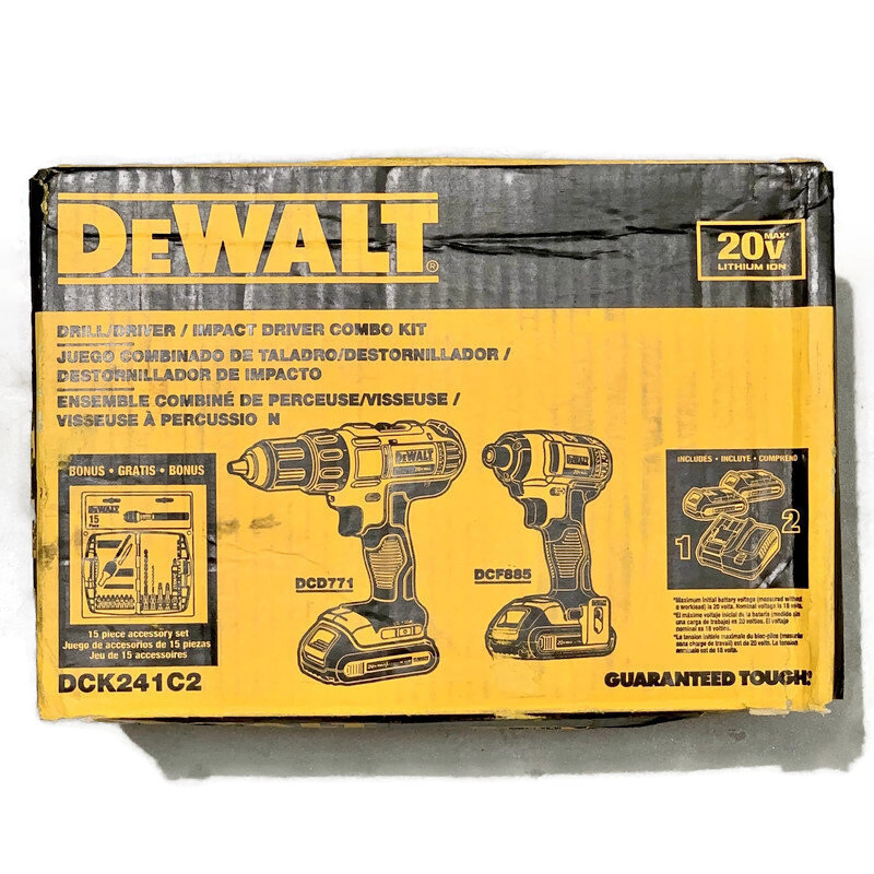 DEWALT DCK241C2 20V MAX Compact Drill/Driver and Impact Driver Kit