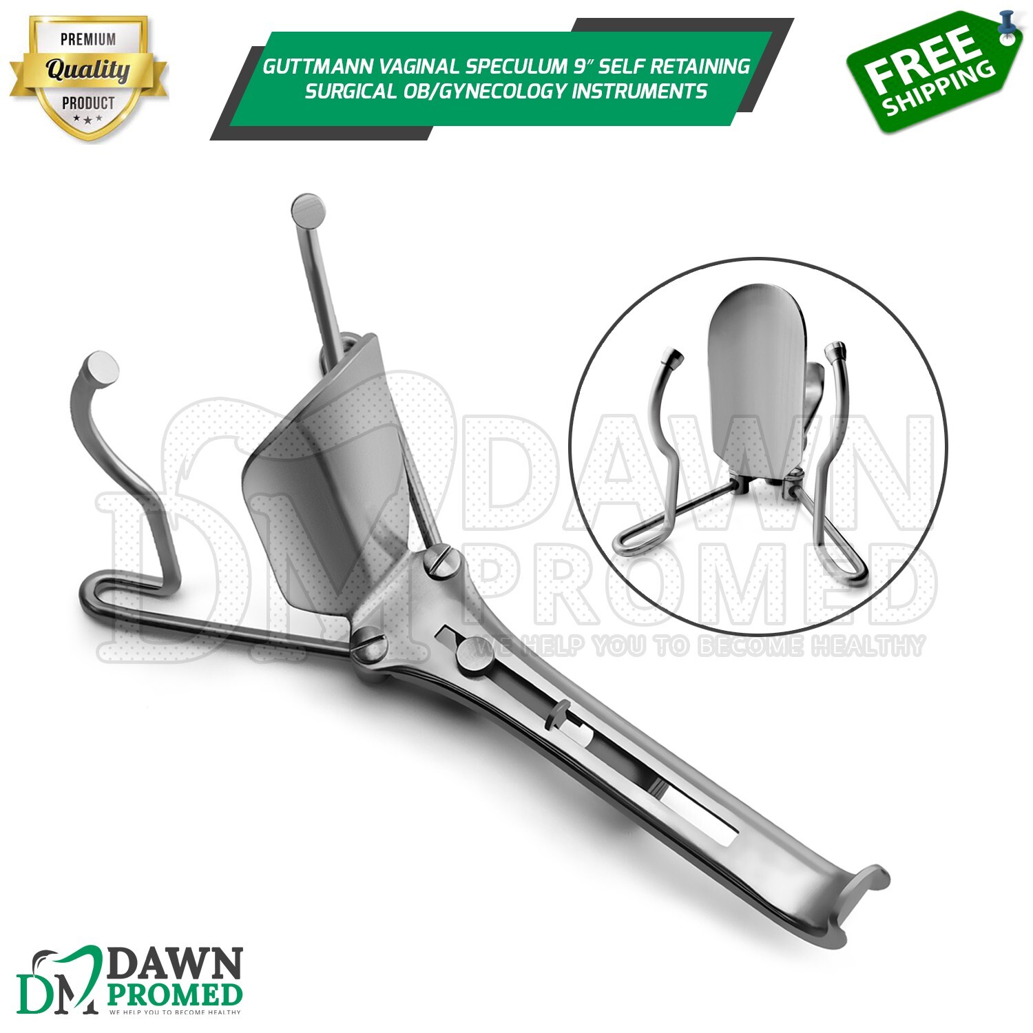 Guttmann Vaginal Speculum 9″ Self Retaining Surgical OB/Gynecology Inst German G