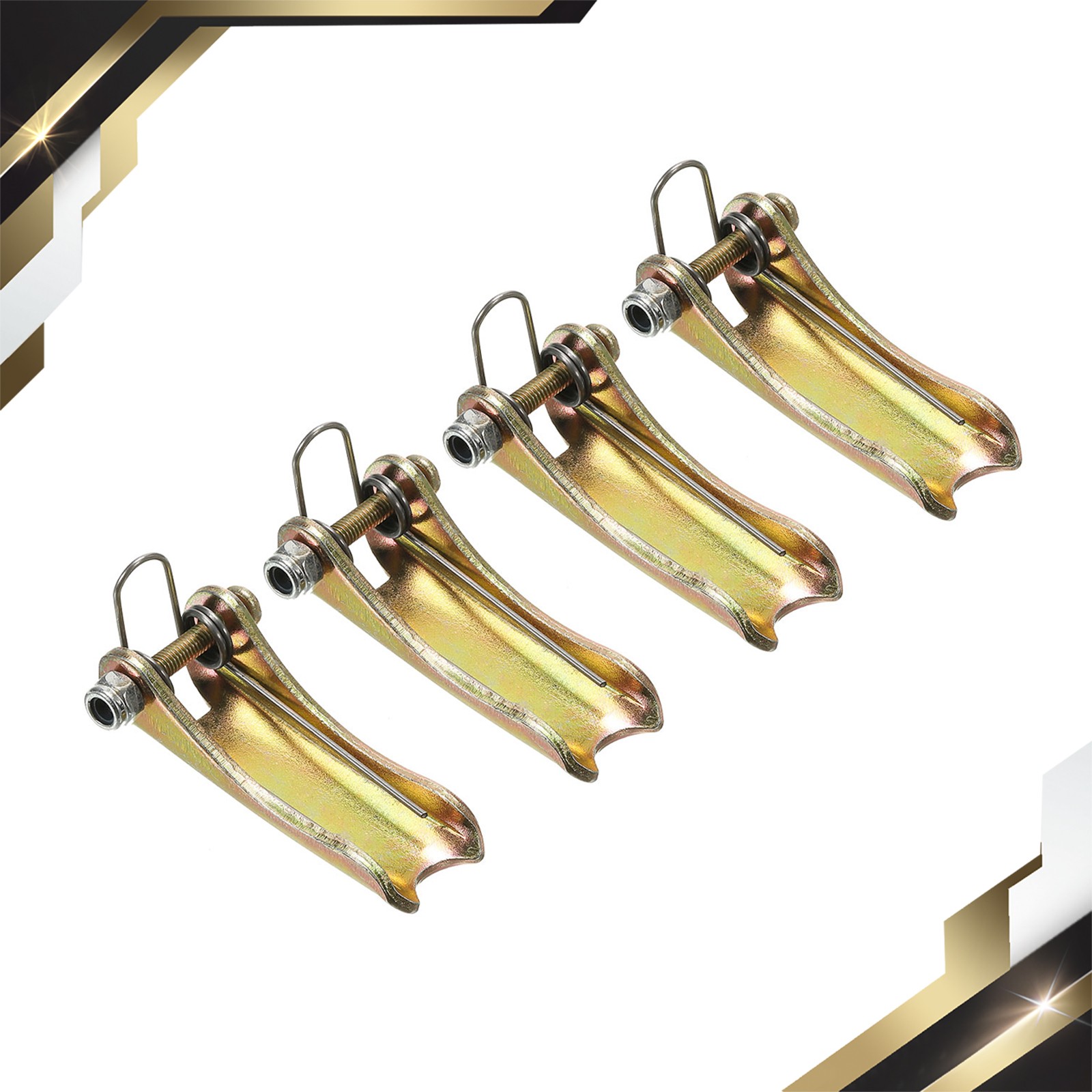 4 Set 1.7 Inch Hook Safety Latch Kit Metal Towing Hitch Replacement Golden