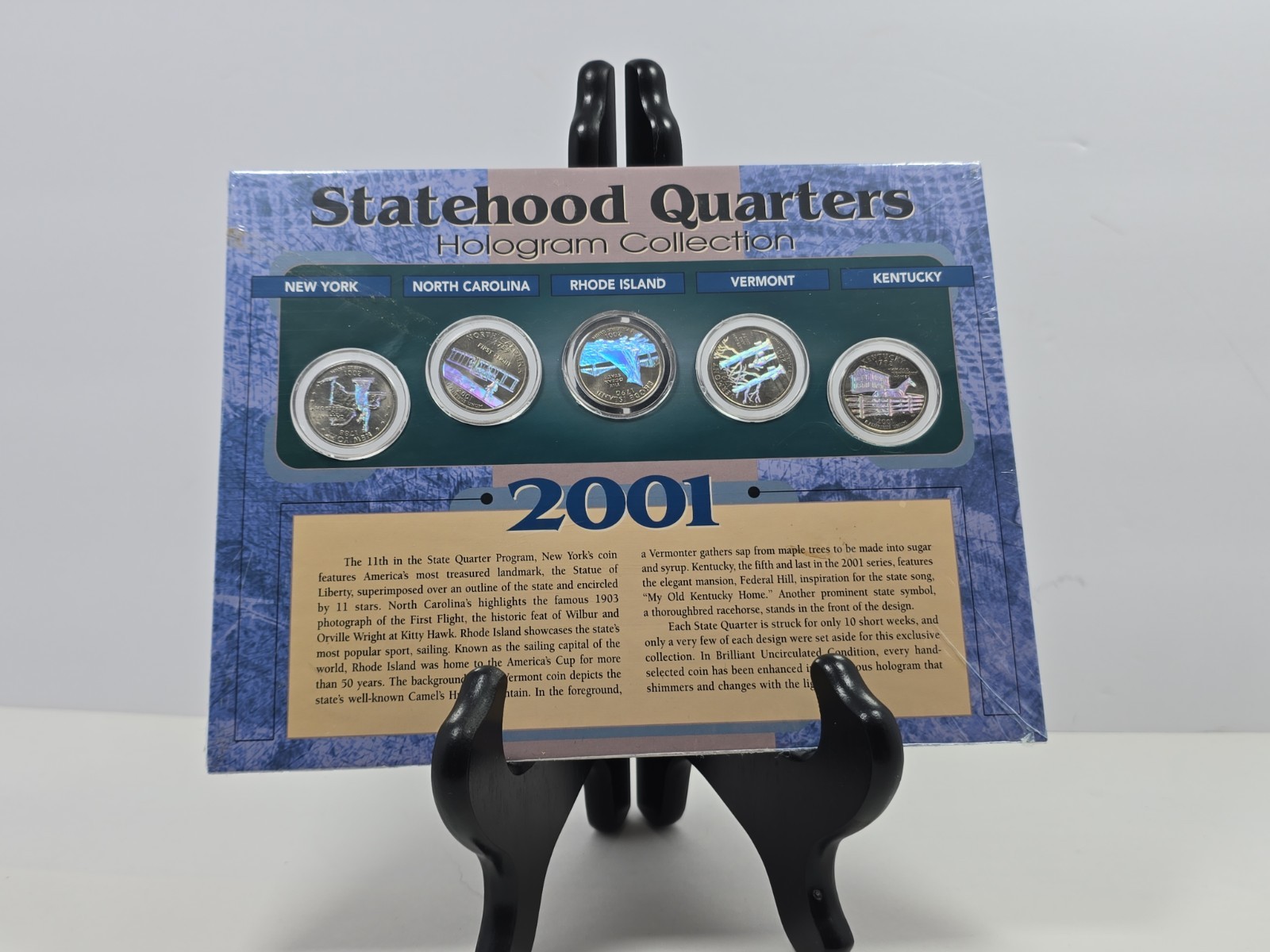 2001 US Statehood Quarters HOLOGRAM (5-Coin Complete Set w/Capsules)