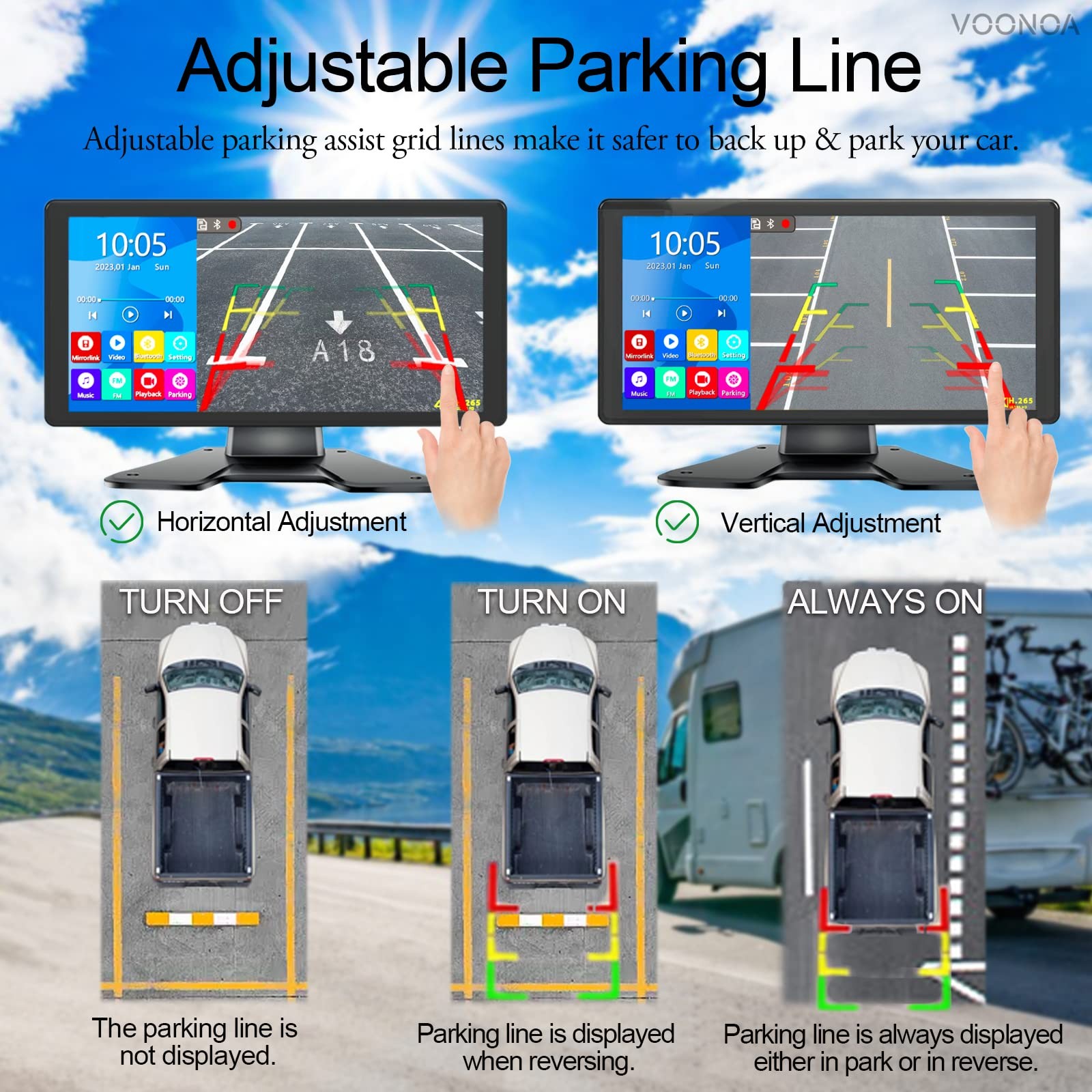 4K RV Backup Camera System 10.36 Inch, black (WIRED SYSTEM, NOT WIRELESS)