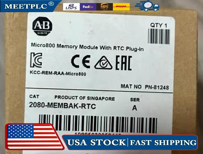 1PCS Allen Bradley 2080-MEMBAK-RTC Memory Module With RTC Plug-In Factory Sealed