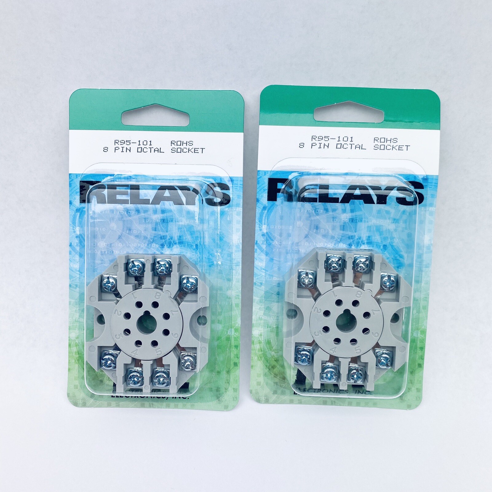 LOT OF 2 NTE ELECTRONICS R95-101, 8−PIN RELAY OCTAL SOCKET