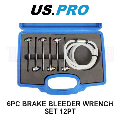 US PRO Tools 6pc Brake Clutch Bleeder Bleed Bleeding Wrench Set 12pt 6218