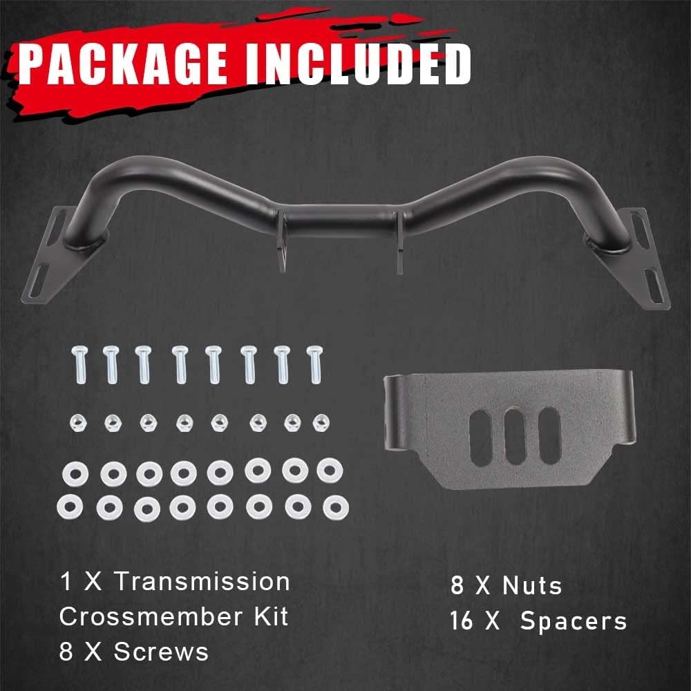ELITEWILL Adjustable Transmission Crossmember with Black Powder Coating Fit for