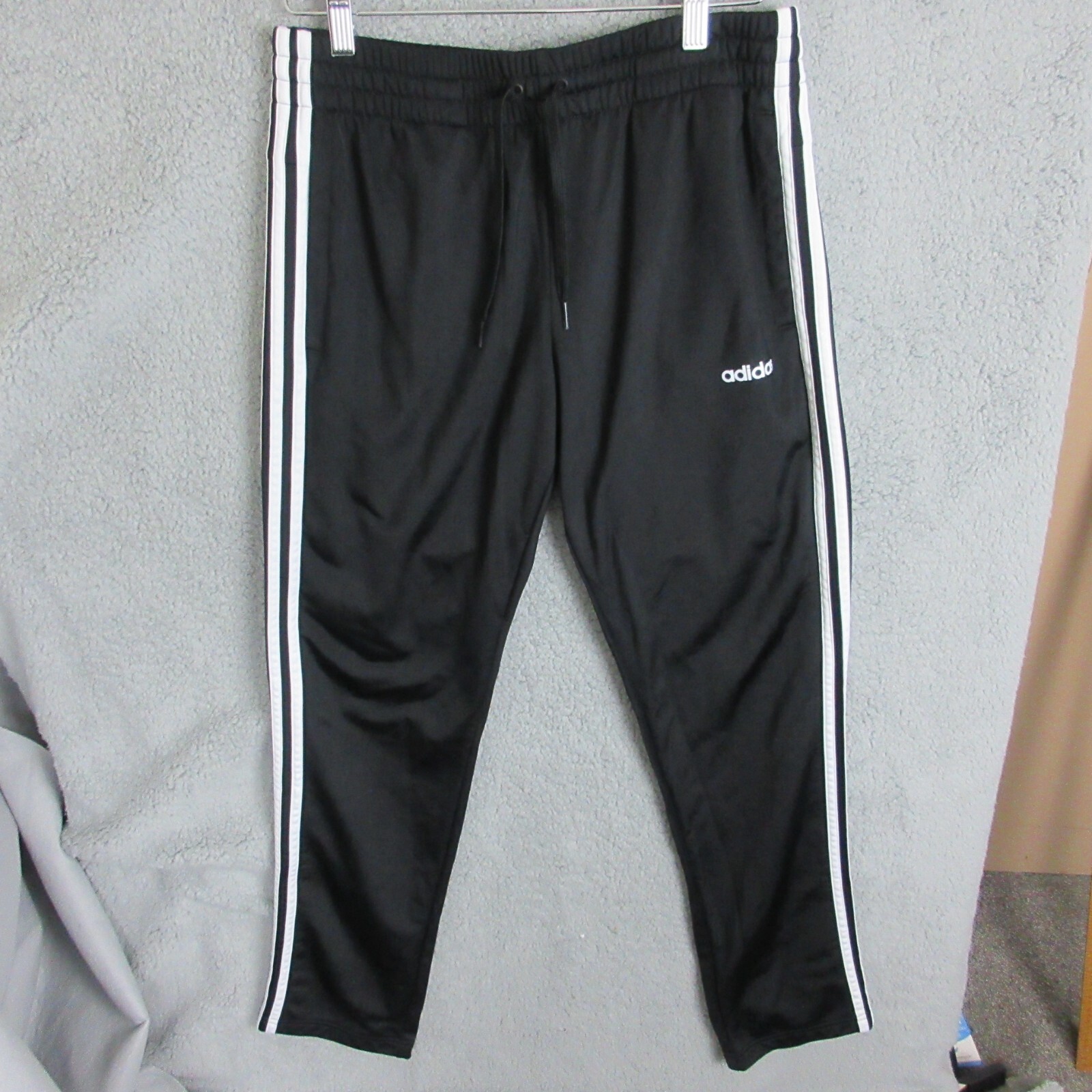 Adidas Pants Mens Medium Black White Sweatpants Jogger Training