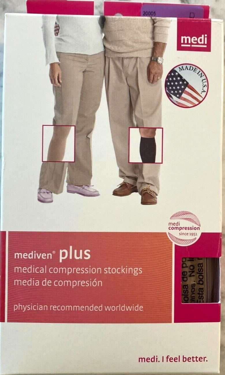 Mediven Plus 30-40 Compression Knee High W Top Band Beige Size V Open Toe