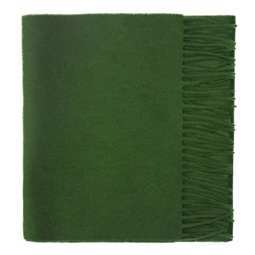 100% Lambswool Plain Scarf Olive