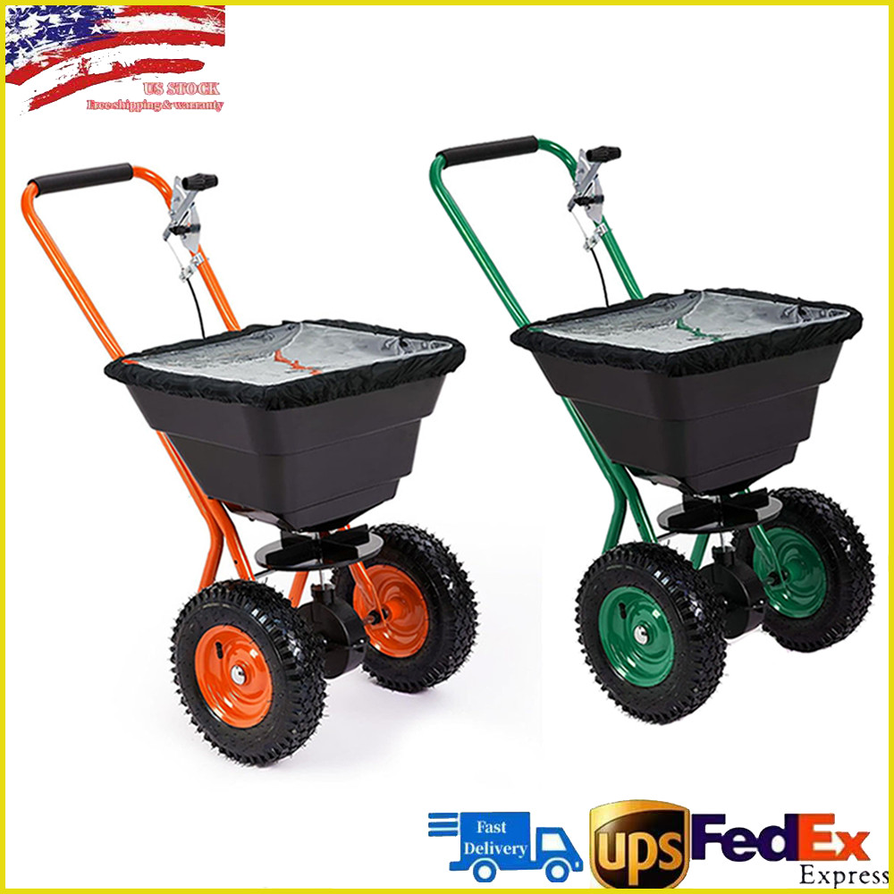 80 LBS/100 LBS Push Lawn and Garden Broadcast Spreader for Seed and Fertilizer