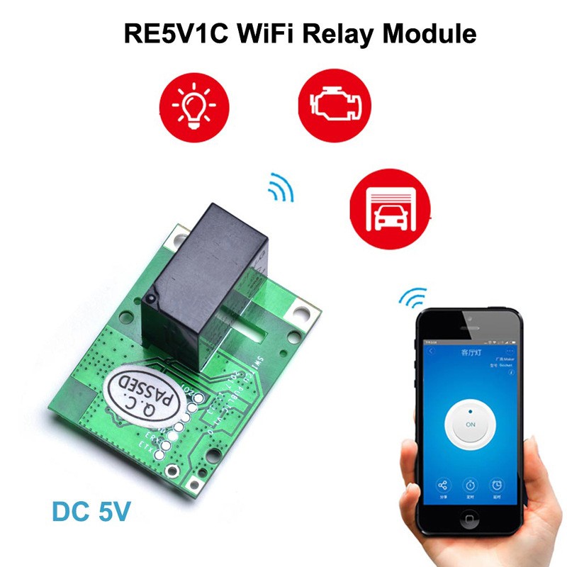 RE5V1C WIFI Inching/Selflock Relay Module Hand Make DIY Remote Control PCB Board