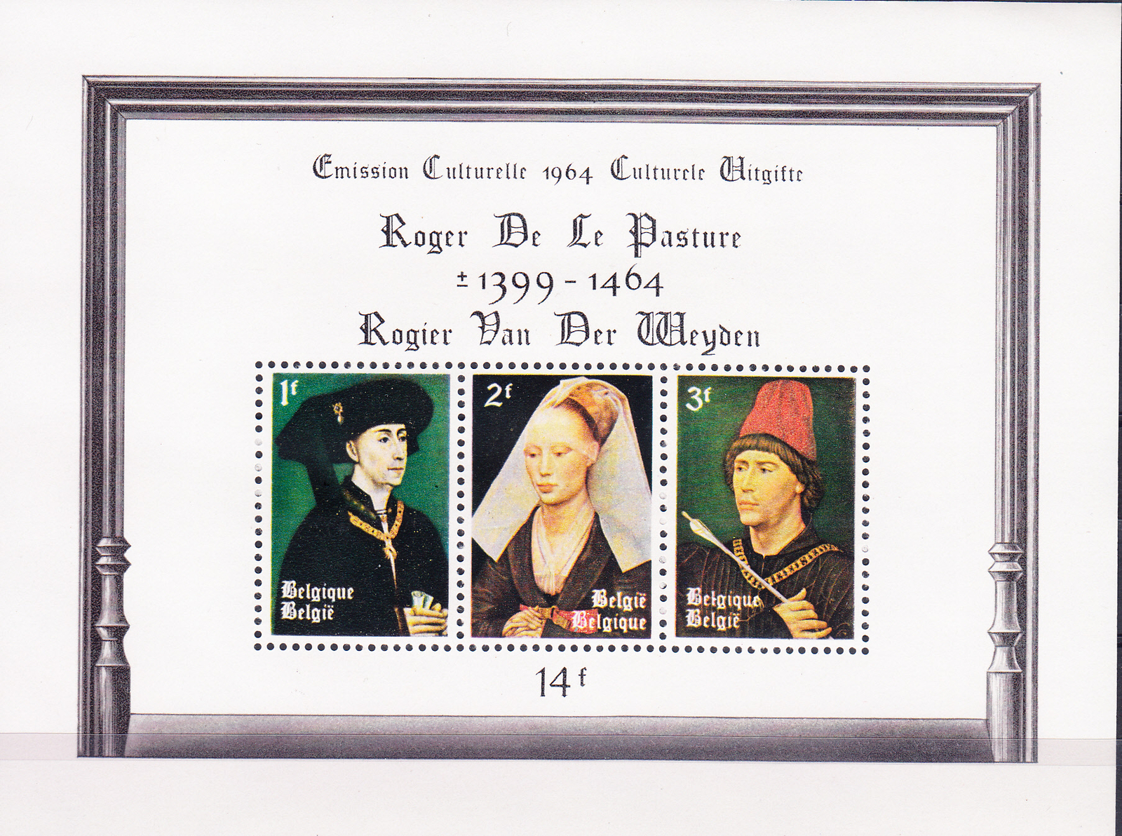 W BELGIUM B762 DE LA PASTURE VAN DER WEYDEN SOUVENIR SHEET
