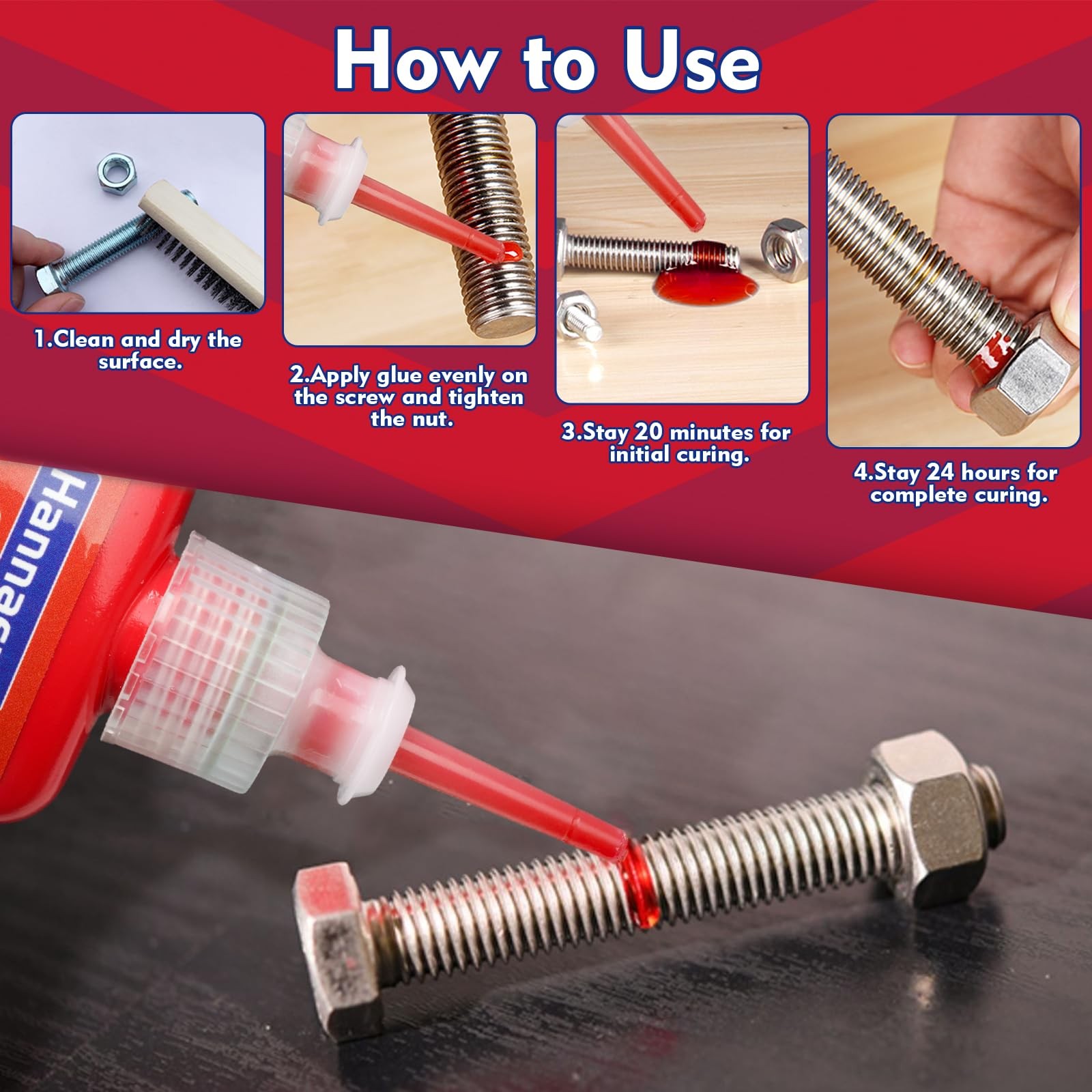 Thread Locker 271, Threadlocker, High Strength Red Thread Lock, Lock & Seal N...