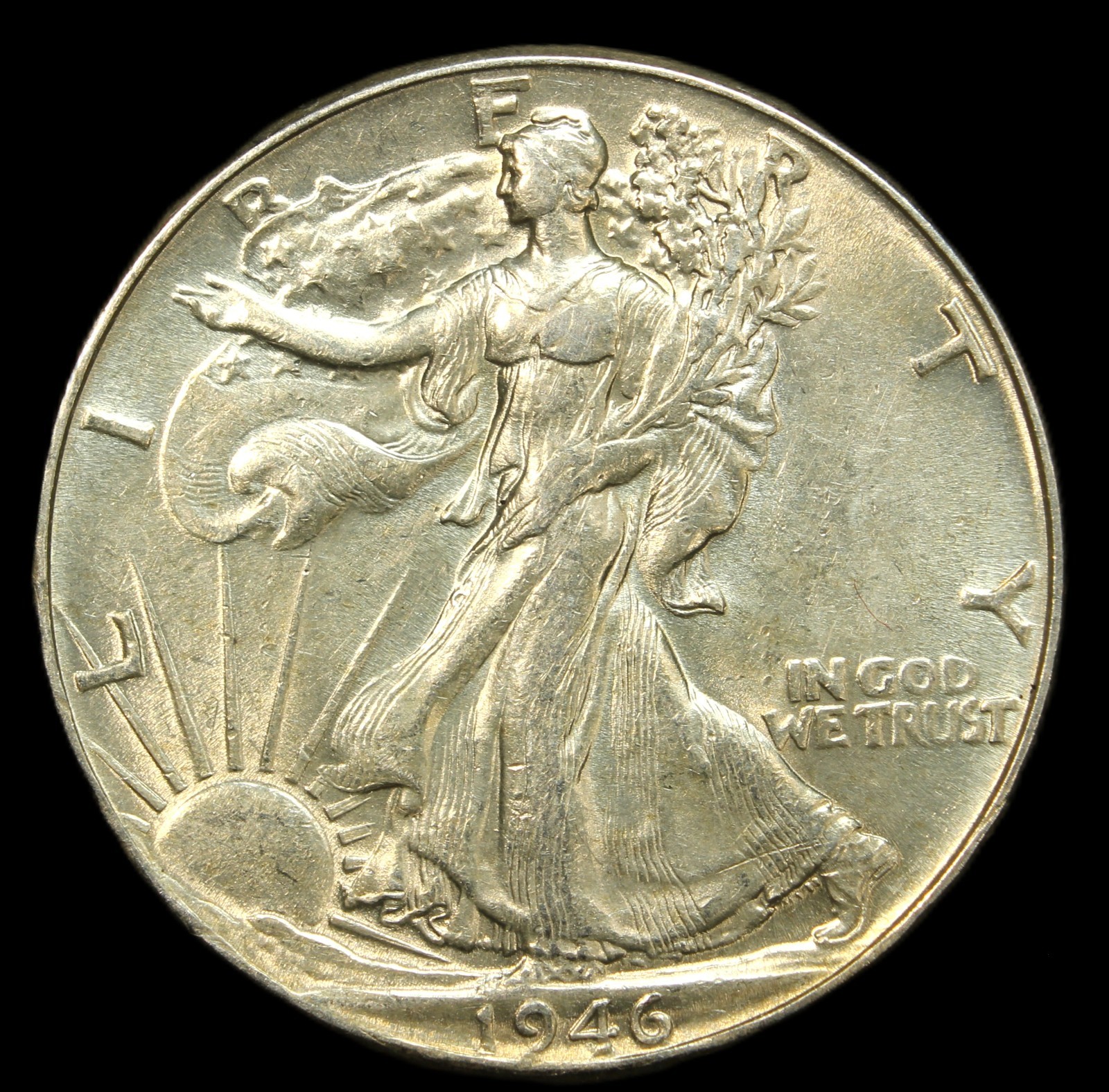 1946 50C Walking Liberty Half Dollar- smh876
