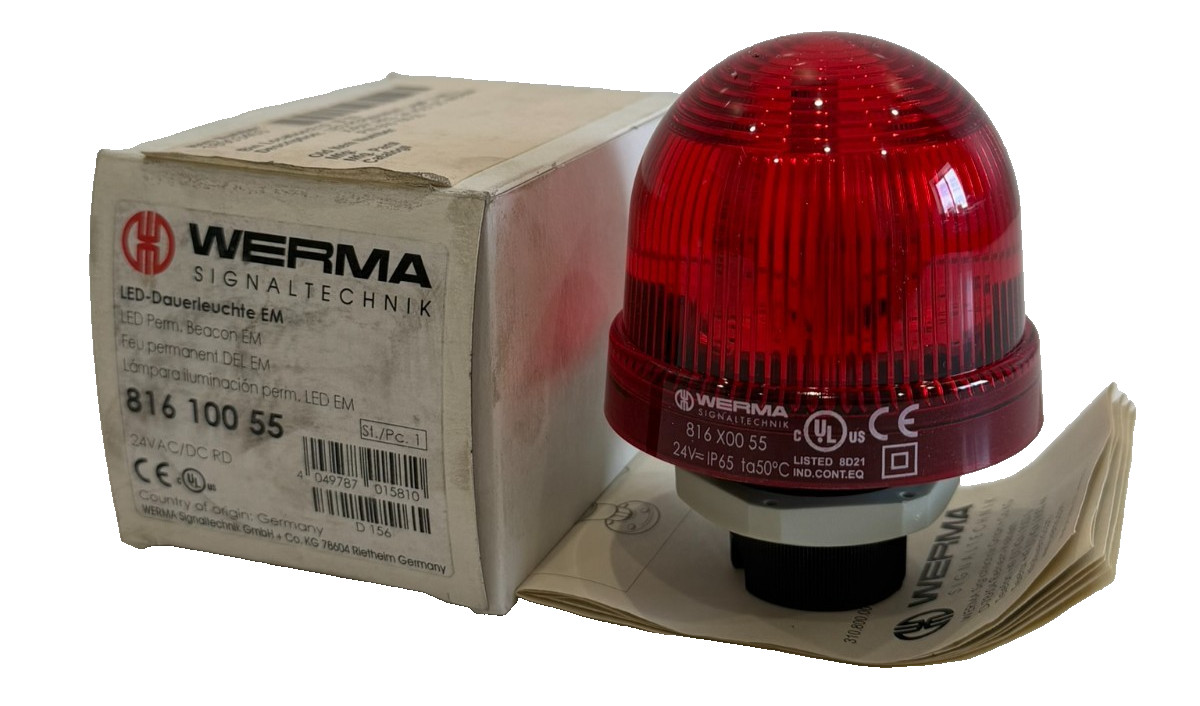 NEW WERMA 816 100 55  SIGNAL BEACON 24VAC/DC  81610055
