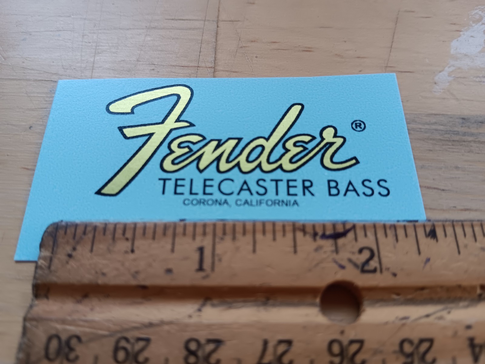 Fender Telecaster Bass Guitar, Premium Waterslide Decal, Metallic Gold Ink