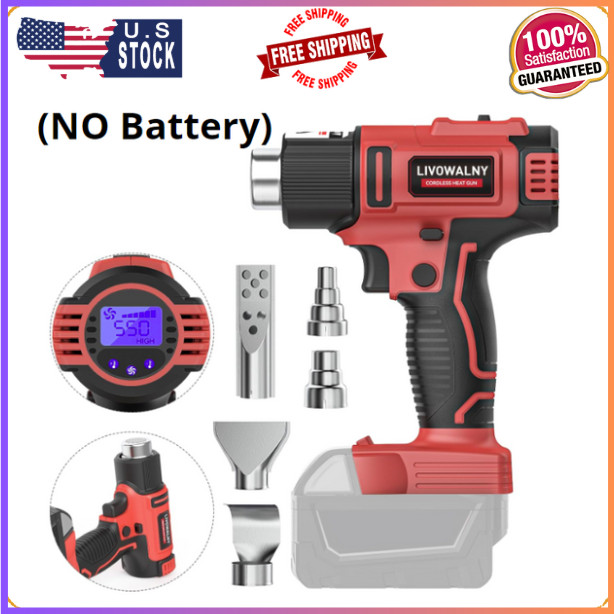 LIVOWALNY Cordless Heat Gun Compatible with Milwaukee 18V Battery (No Battery)