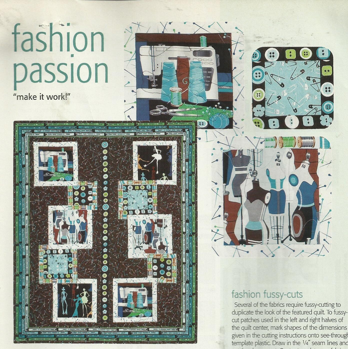 C0111 FASHION PASSION QUILT PATTERN/INSTRUCTIONS