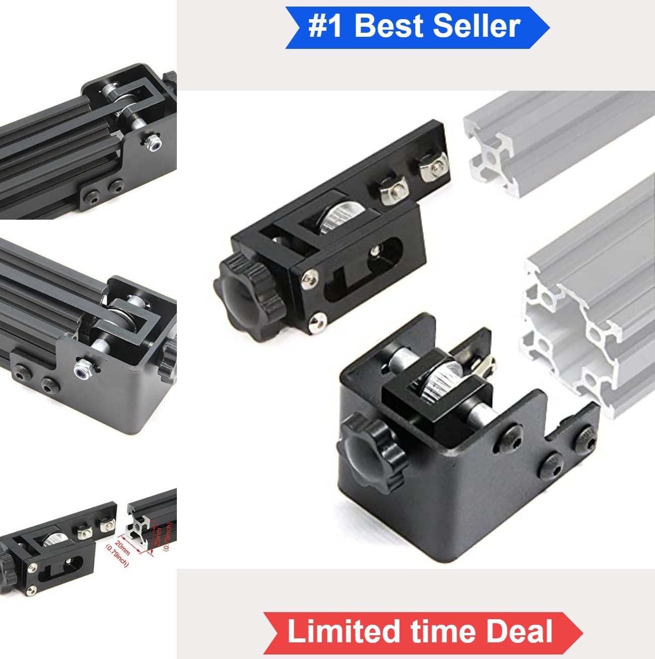Belt Tensioner Kit 3D Printer X Axis 2020 Y Axis 4040 Profile Double Slot