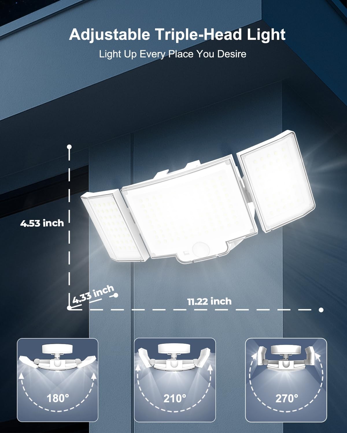 Motion Sensor Outdoor Flood Light, 4200LM 188 LED Security Light, 6500K Dayli...