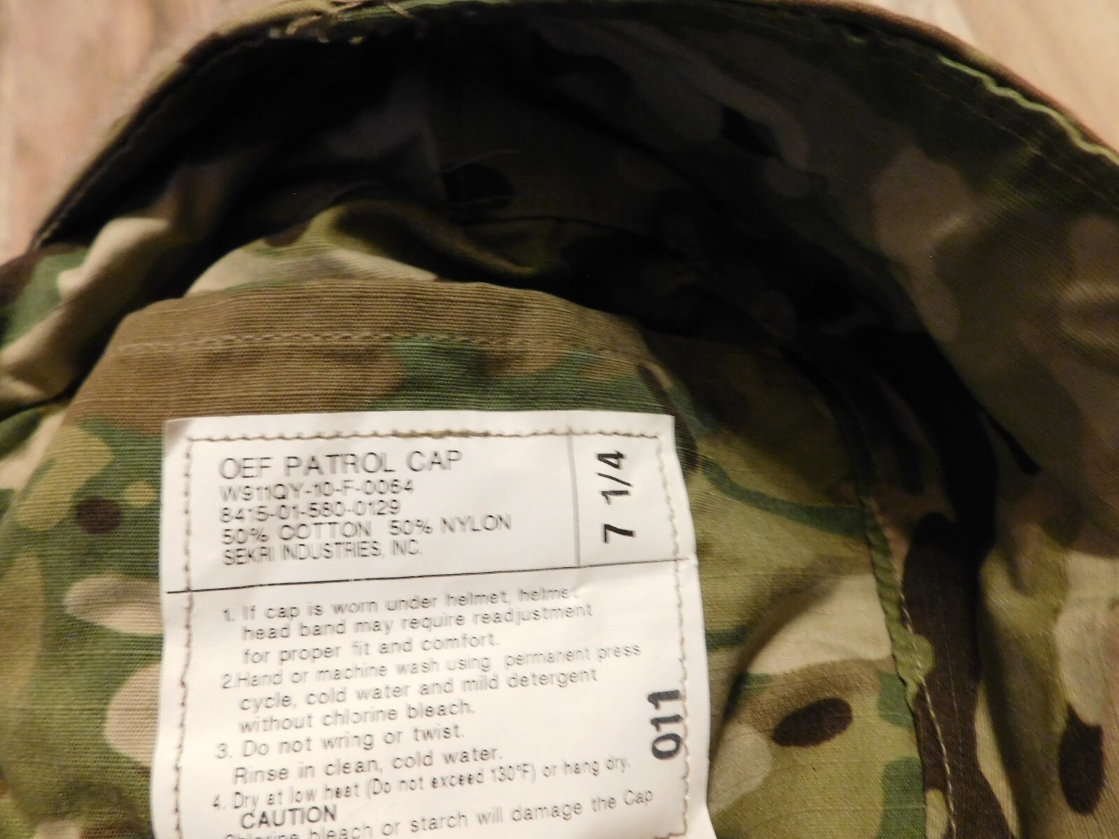 US ARMY OEF PATROL CAP SIZE 7 1/4 NEW