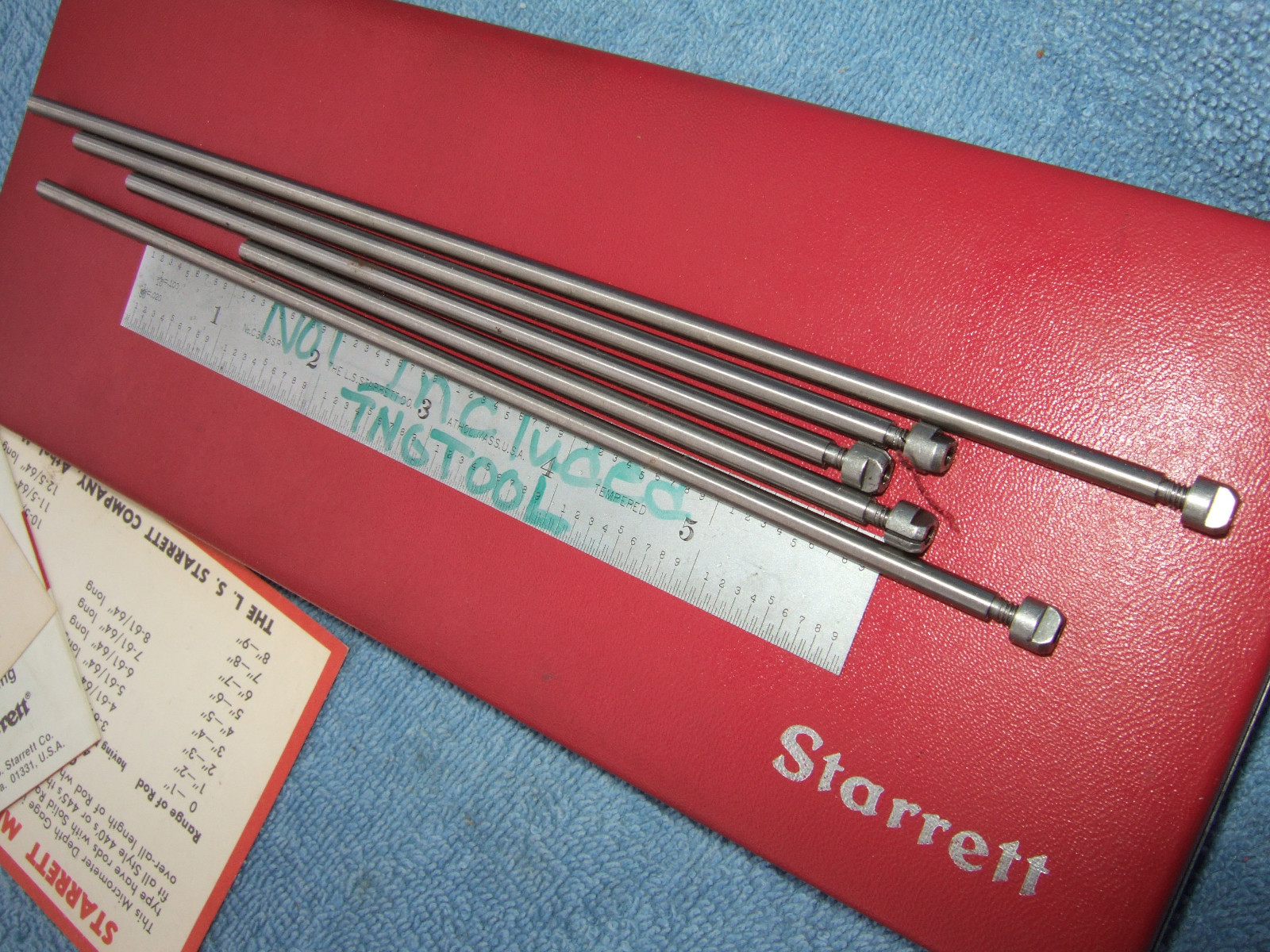 STARRETT 445AZ-6RL 3" BASE DEPTH MICROMETER VINTAGE TOOLMAKER GRIND INSPECTION