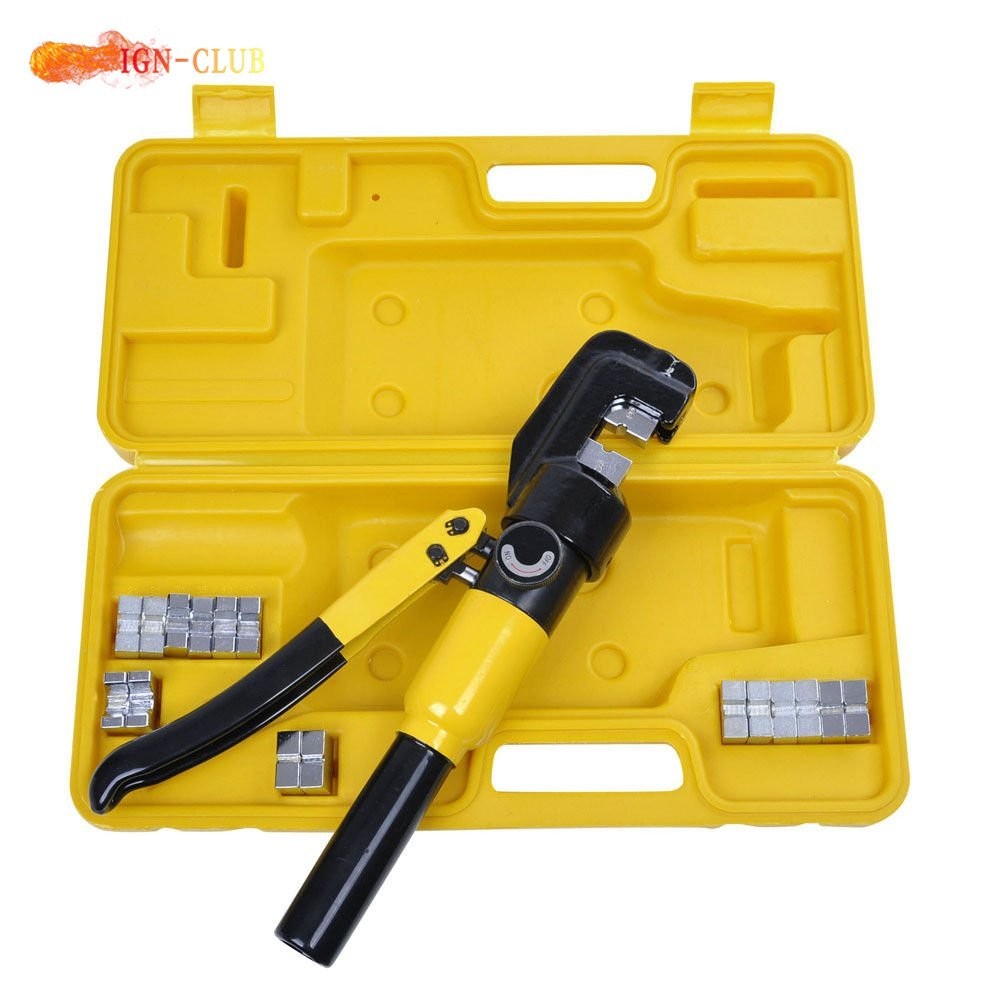 6Mt Hydraulic Wire Crimper Tool 8 Dies Lug Cable Force Crimping Tool Kit NEW