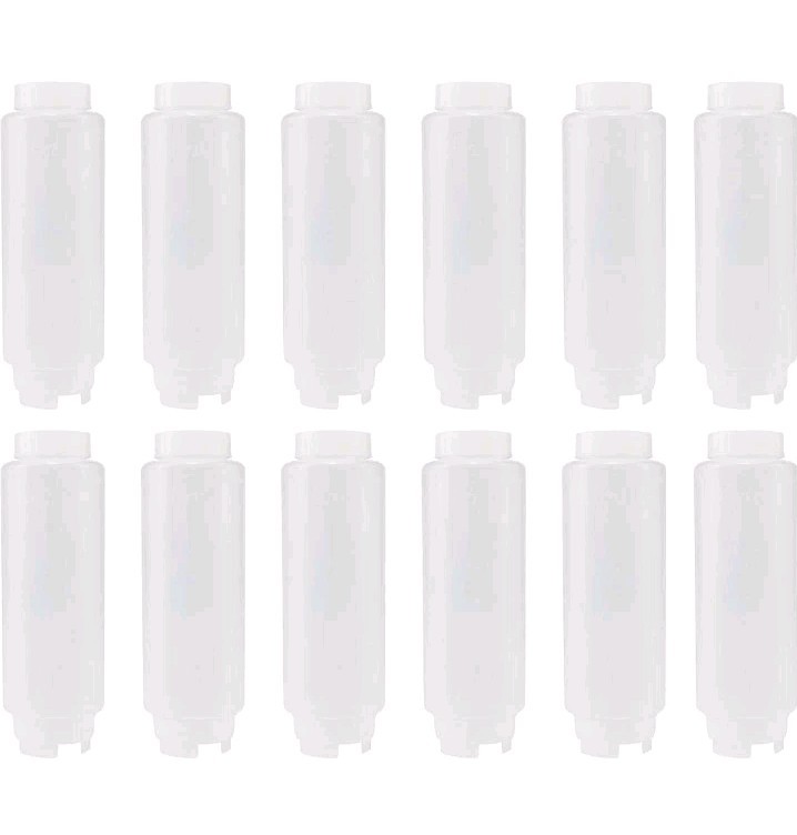 12 Pack Creative Mark Cylo FIFO Upside-Down Squeeze Empty Bottles 20 oz Inverted
