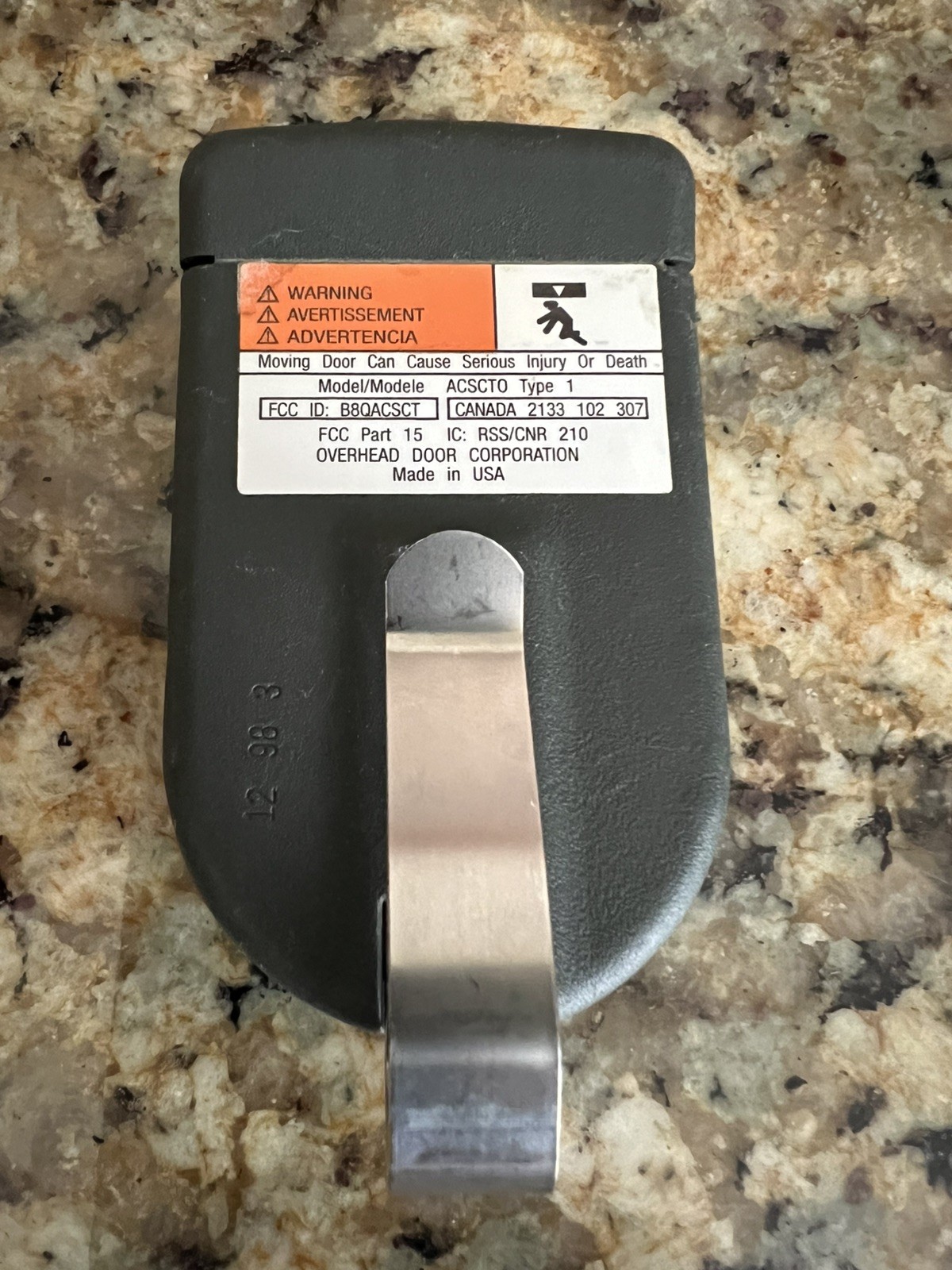 Overhead Door CodeDodger Garage Door Opener Remote 1 Button w/ Clip Tested