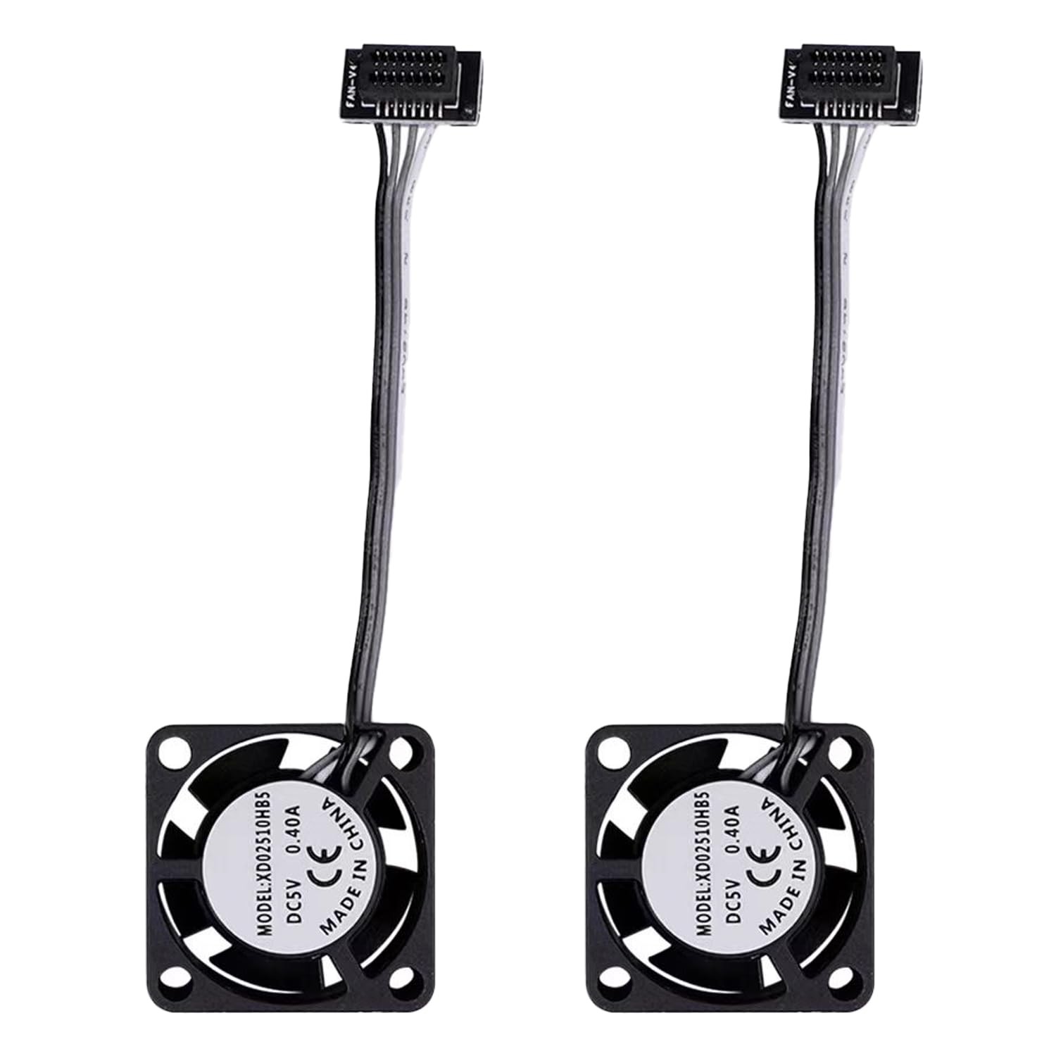2PCS P1P/P1S DC5V 2510 Extruder Hotend Cooling Fan of 2510 for