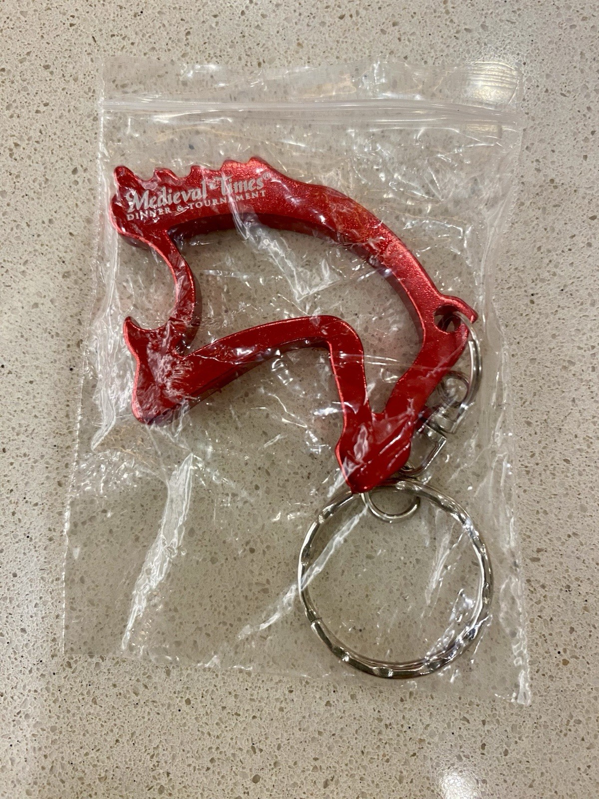 Medieval Times Red Metal Bottle Opener Keychain - FREE SHIPPING