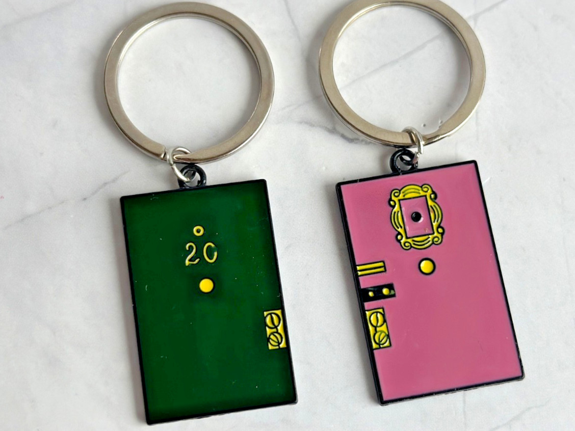 Double Sided Friends Door Enamel and Metal Keychain