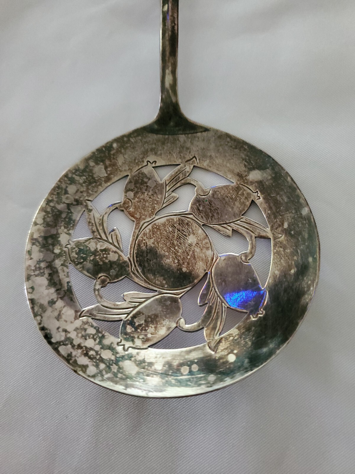 Rogers Silverplate Slotted Serving Appetizers Small Spoon 7.63" Long