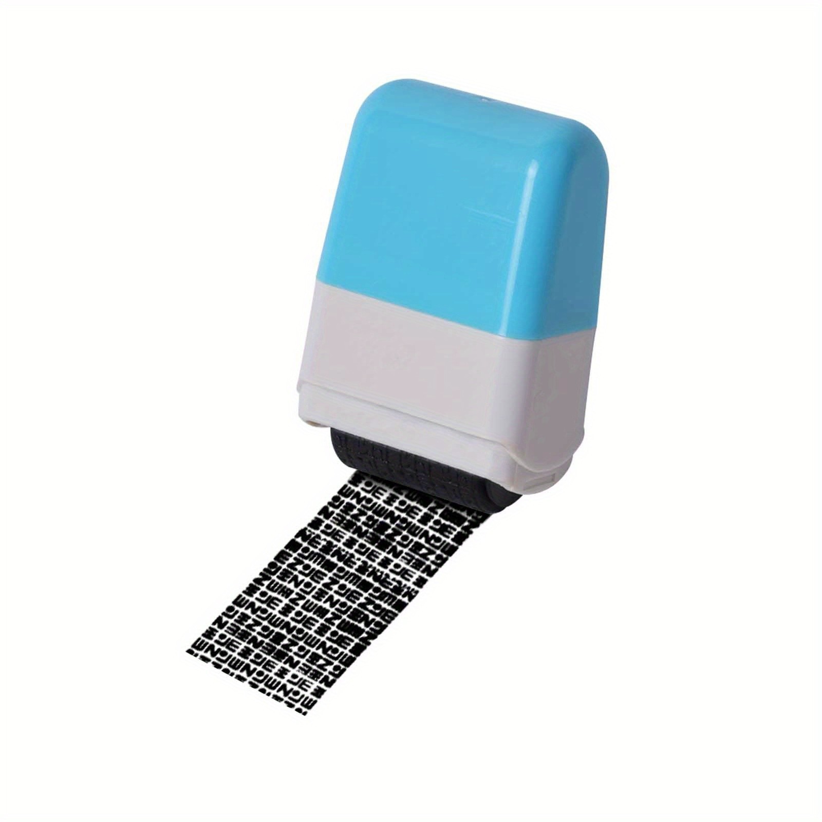 1pc Blue Identity Theft Protection Roller Stamp Blocking Protection Out Privacy