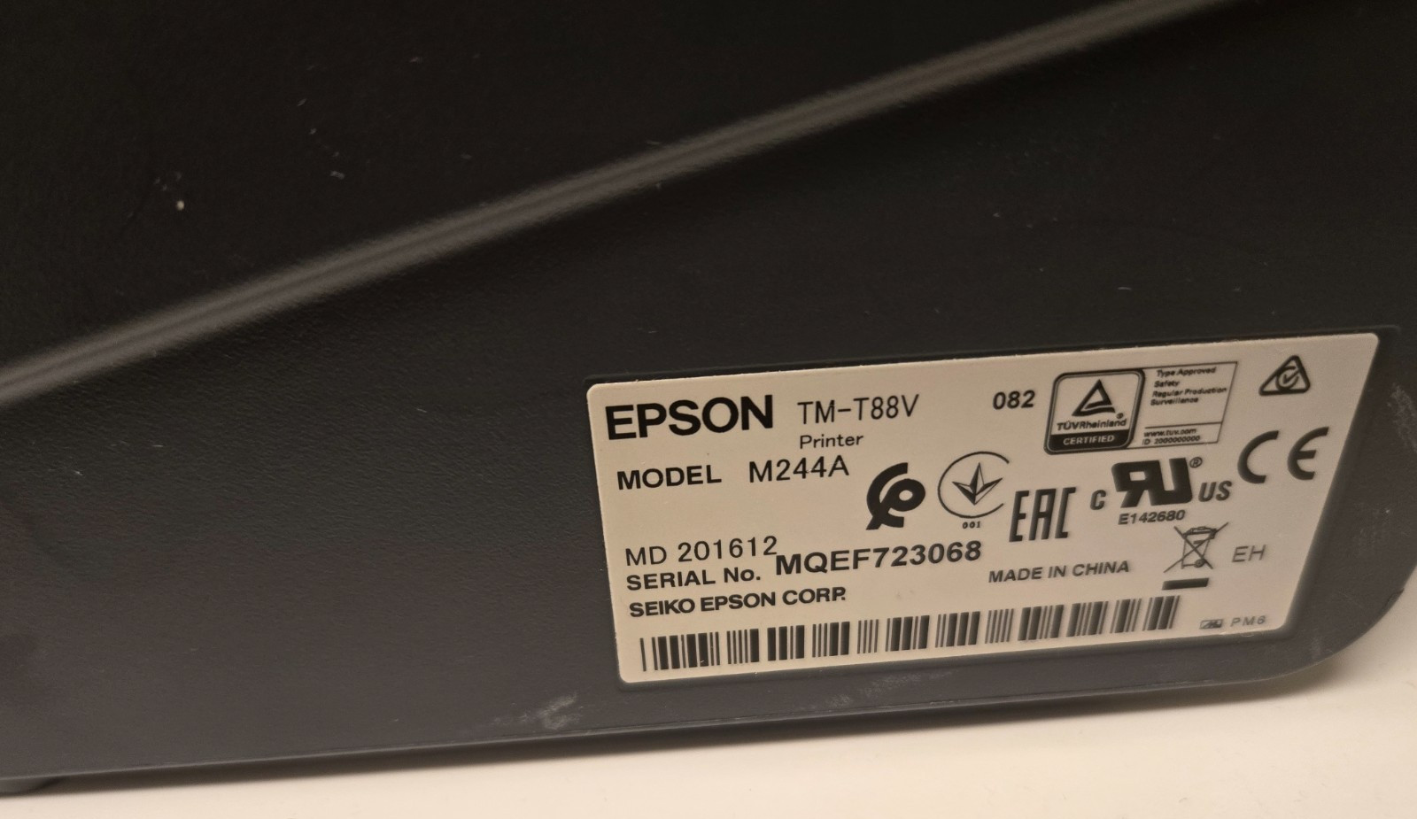 Epson Micros TM-T88V M244A Compact POS Thermal Receipt Printer w/AC Adapter